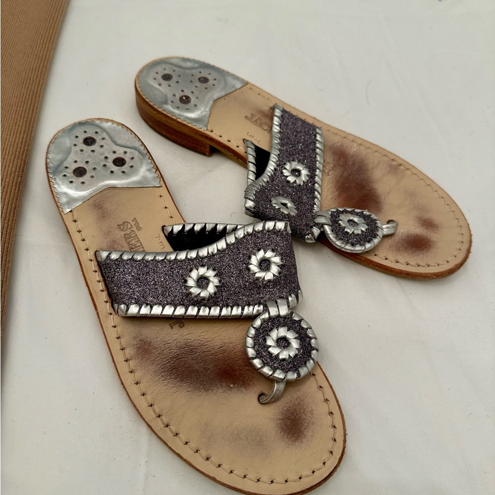 Jack Rodgers Women's Sandals in Silver and Brown